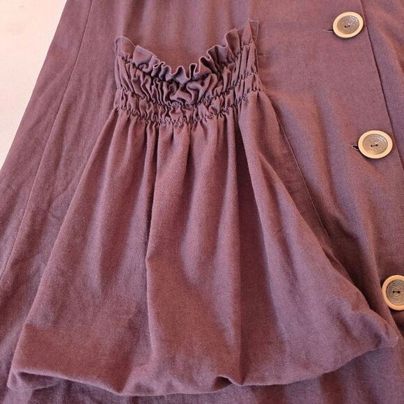 For Cynthia Womens Linen Blend Casual Lagenlook Oversized Pockets Midi Dress XS - Picture 10 of 13